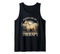 Horses Are My Therapy Caballos Equitación Camiseta sin Mangas