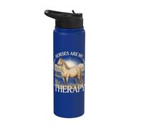 Horses Are My Therapy Caballos Equitación Stainless Steel Insulated Water Bottle