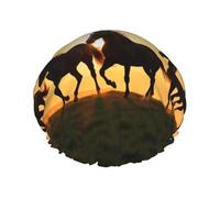 Horses At Sunset - Gorro de ducha impermeable y reutilizable para mujer, cubierta elástica para el pelo, para baño, spa, viajes y uso diario