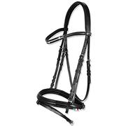Horses, Bride Avec Frontal, Nez et Bandeau En Cuir Pour Chevaux. Modèle Otranto Avec Rembourrage Doux Sur le Nez et Le Cou. Cob et Pleine Taille, Disponible en 2 Couleurs (Negro-Cob)
