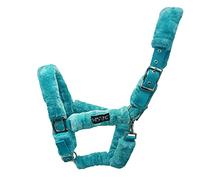 Horses, Cabestro en Nailon Soft Fluffi, Suave y Esponjoso, con Forro de Pelo Sintético, para Caballos Sensibles (Cob, azul)