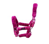 Horses, Cabestro en Nailon Soft Fluffi, Suave y Esponjoso, con Forro de Pelo Sintético, para Caballos Sensibles (Cob, Fucsia)