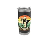 Horses Keep Me Stable Retro Barrel Rodeo Horse Barrel Racing Vaso térmico de acero inoxidable de doble pared