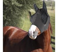 Horses, Máscara antimoscas de lycra con malla para los ojos, ligera y transpirable, no obstruye el campo de visión del caballo, protección de ojos y orejas (Cob, gris)