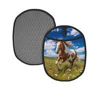 Horses on the Prairie - Juego de 2 alfombrillas de silicona estampadas (1/2 paquete), resistentes a altas temperaturas y antideslizantes, adecuadas para barbacoas, hornear, etc.