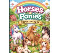 Horses & Ponies Coloring Book for Kids: 70 Cute, Fun & Magical Horse Coloring Pages for Boys & Girls Ages 4-10 | Farm, Fantasy, Unicorns & Adventure Scenes | 8.5 x 11 Inches