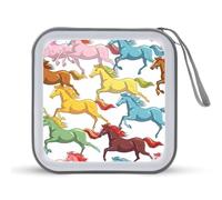 Horses Run Wild - Estuche portátil para CD con capacidad para 40 DVD, organizador de almacenamiento para viajes en coche, Estilo:, Talla única