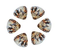 Horses Running Art - Púas de guitarra (12 unidades, calibres mixtos (0,46/0,71/0,96 mm) con funda, para guitarra/ukelele