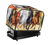 Horses Running On The Prairie - Cubierta para tostadora de 2 rebanadas de cocina para electrodomésticos pequeños con bolsillos, protección contra el polvo y las huellas dactilares