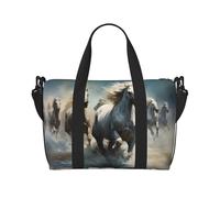 Horses Running Wild in the River - Bolso bandolera de mano para mujer, bolso de mano informal con cremallera, adecuado para el trabajo, viajes, fitness, viajes