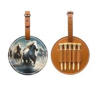 Horses Running Wild in The River Brown - Bolsa de almacenamiento para camisetas de golf, bolsa de almacenamiento multifuncional para hombres, material de poliuretano duradero