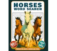 Horses Word Search Puzzles for Adults, Seniors, and Teens: 80+ Themed Puzzles on Horses, Horseback Riding, and Horse Racing - Includes Answers and Fun ... | Perfect Gift for Horse & Animal Lovers!