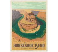 Horseshoe Bend, Arizona, póster vintage, rompecabezas de 1000 piezas premium para adultos