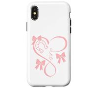 Horseshoe Heart Beat Love Horses Fun Bow Coquette Horse Girl Carcasa para iPhone X/XS