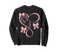 Horseshoe Heart Beat Love Horses Fun Bow Coquette Horse Girl Sudadera