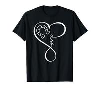 Horseshoe Heart Love Cute Equestrian Art for Horse Mom Girls Camiseta