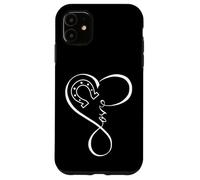 Horseshoe Heart Love Cute Equestrian Art for Horse Mom Girls Carcasa para iPhone 11