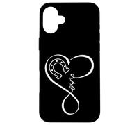 Horseshoe Heart Love Cute Equestrian Art for Horse Mom Girls Carcasa para iPhone 16 Plus