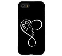 Horseshoe Heart Love Cute Equestrian Art for Horse Mom Girls Carcasa para iPhone SE (2020) / 7/8