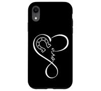 Horseshoe Heart Love Cute Equestrian Art for Horse Mom Girls Carcasa para iPhone XR