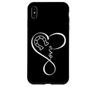 Horseshoe Heart Love Cute Equestrian Art for Horse Mom Girls Carcasa para iPhone XS MAX
