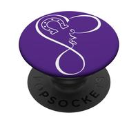 Horseshoe Heart Love Cute Equestrian Art for Horse Mom Girls PopSockets PopGrip Adhesivo