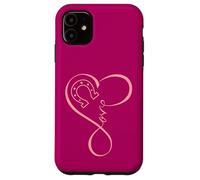 Horseshoe Heart Love Equestrian Funny for Horse Girls Mom Carcasa para iPhone 11