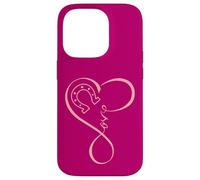 Horseshoe Heart Love Equestrian Funny for Horse Girls Mom Carcasa para iPhone 14 Pro