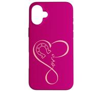 Horseshoe Heart Love Equestrian Funny for Horse Girls Mom Carcasa para iPhone 16 Plus