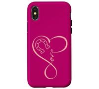 Horseshoe Heart Love Equestrian Funny for Horse Girls Mom Carcasa para iPhone X/XS