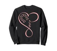 Horseshoe Heart Love Equestrian Funny for Horse Girls Mom Sudadera