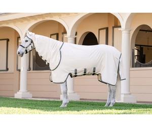 Horseware Ireland Rambo Hoody XL, Chalk /Hunter Green & Silver - 145 cm Horseware Ireland