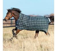 HORSEWARE Ireland Rhino Wug Lite - Manta impermeable y transpirable para caballos - Relleno de 100 g - Cuadros cazadores/verde y azul marino, 66