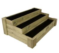 Hortalia Huerto Urbano 120x80 Escalera de Madera - Protección Autoclave Nivel IV - Box Stairs 120
