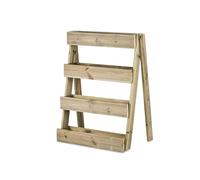 Hortalia Huerto Urbano - Jardín Vertical de Madera - Protección Autoclave Nivel IV - Stand Line (4 Bandejas, Isla)