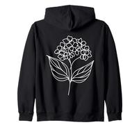 Hortensia Arte Lineal Amante Plantas Sudadera con Capucha