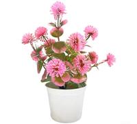 Hortensia artificial para integración de mini bonsái, acento floral sintético realista para diseño de interiores y fondos de fotos (rosa)