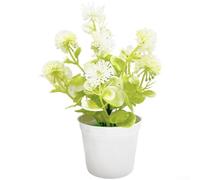Hortensia artificial para mini bonsái, flor de plástico realista para decoración interior del hogar y accesorios de fotos (blanco)