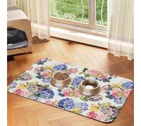 Hortensia Rosa Flor Primavera Floral,Tapete Impermeable para Comida de Mascotas, manteles Individuales para Comida y Agua para Perros y Gatos, tapetes de Cuero sintético para Comida.,40x60cm