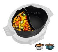 Horuhue Forro de silicona para olla de cocción lenta apto para Crockpot y Hamilton Beach de 6 a 7 cuartos de galón, forro divisor de silicona, reutilizable/sin BPA/accesorios de cocina para la mayoría