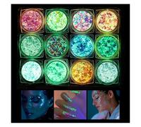 Horuili® 12 Colores Brillos Corporales, Glitter Maquillaje, Brillos para la Cara Purpurina Gel, Para Uñas, Ojos, Cara, Pelo, Manualidades, Cumpleaños, Halloween, Navidad