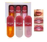 Horuili® Juego De Relleno De Labios, Lip Plumper, Brillo De Labios, Relleno labial Natural, Un rellenador de labios nacarado con un fino brillo, Hidrata y Reduce las líneas de los labios