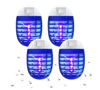 Horuili® Lámpara eléctrica anti-mosquitos, 4 piezas, trampas para mosquitos con lámparas UV, enchufe anti-mosquitos, para polillas, moscas, mosquitos, interior dormitorio cocina (azul marino)