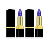 Horuili® Lápiz labial Magic Blue Shimmer, Pintalabios Que Cambia de Color, Colores Mágicos Que Cambian de Temperatura, 2PCS
