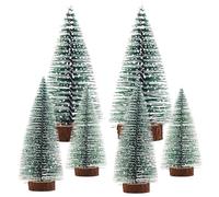 Horuili® Mini Árbol de Navidad Artificial, 6 piezas Mini Árbol de Navidad, Abeto Verde Artificial, DIY Pequeñas Decoraciones de Navidad, para Navidad, Año Nuevo, Fiesta, Mesa, Ventana, 10/15 /20 cm