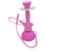 Horus Artesanía de Egipto CACHIMBA SHISHA NARGUILE PIPA DE AGUA de 27 cm, Mástil Inoxidable y lavable, para usar en cualquier lugar, Sin Nicotina (Rosa)