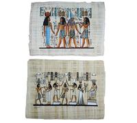 Horus Artesanía de Egipto Papiros Egipcios Auténticos Hechos a Mano, Dioses y Diosas del Antiguo Egipto, 33x43 cm, Lote de 2 Piezas