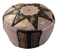 Horus Artesanía de Egipto Puf Pouf marroquí de Cuero Auténtico Hecho a Mano Totalmente. Asiento. Reposapiés. Otomano. Mesa