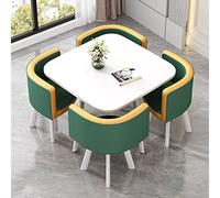 HORV - Juego de mesa de conferencias de oficina con sillas pequeñas redondas o rectangulares para reuniones y seminarios, sala de juntas, entrenamiento, estudio, escritura, comedor, marco de metal