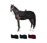 HORZE Kiel - Alfombra de equitación con forro polar, color negro, 175,3 cm